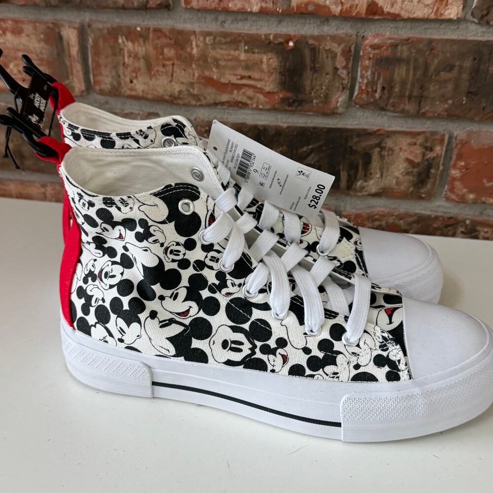 Mickey Mouse High Top Sneakers Womens Size 9 NEW Disney World - Picture 2 of 5